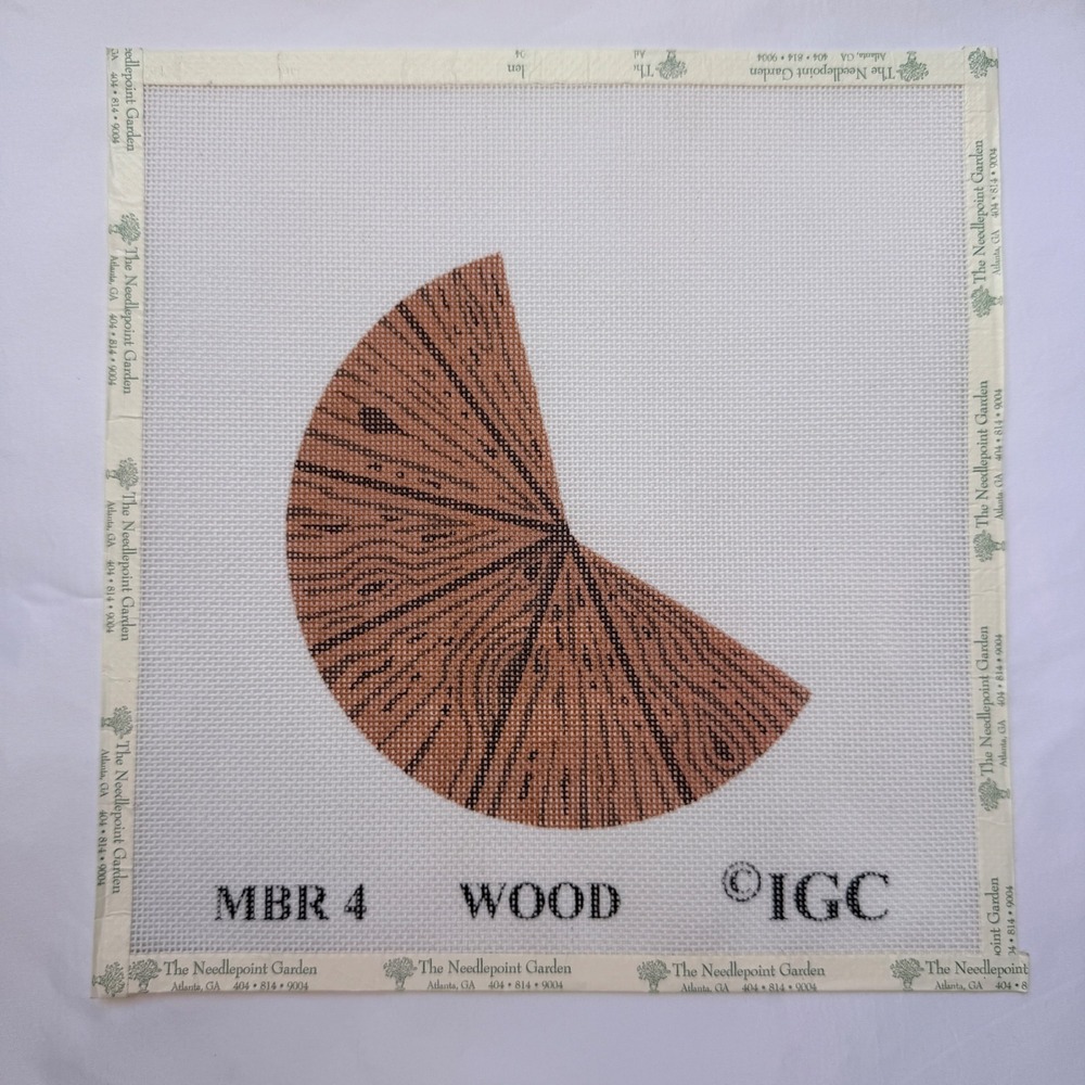 IGC Needlepoint Canvas MBR 4 Wood Grain Hand Painted Brown 10x10 Vintage DIY Art